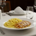 Final presentation of High Protein Grilled Chicken Alfredo Pasta, an appetizing and nutritious dish ready to be enjoyed.