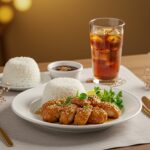 Final presentation of Honey Garlic Chicken recipe on a dining table, ready to be enjoyed, emphasizing a delicious homemade meal.