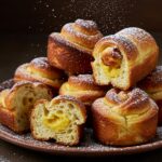 Freshly baked Delicious Cruffins displayed on a plate, highlighting the delightful texture and flavor of this innovative pastry.