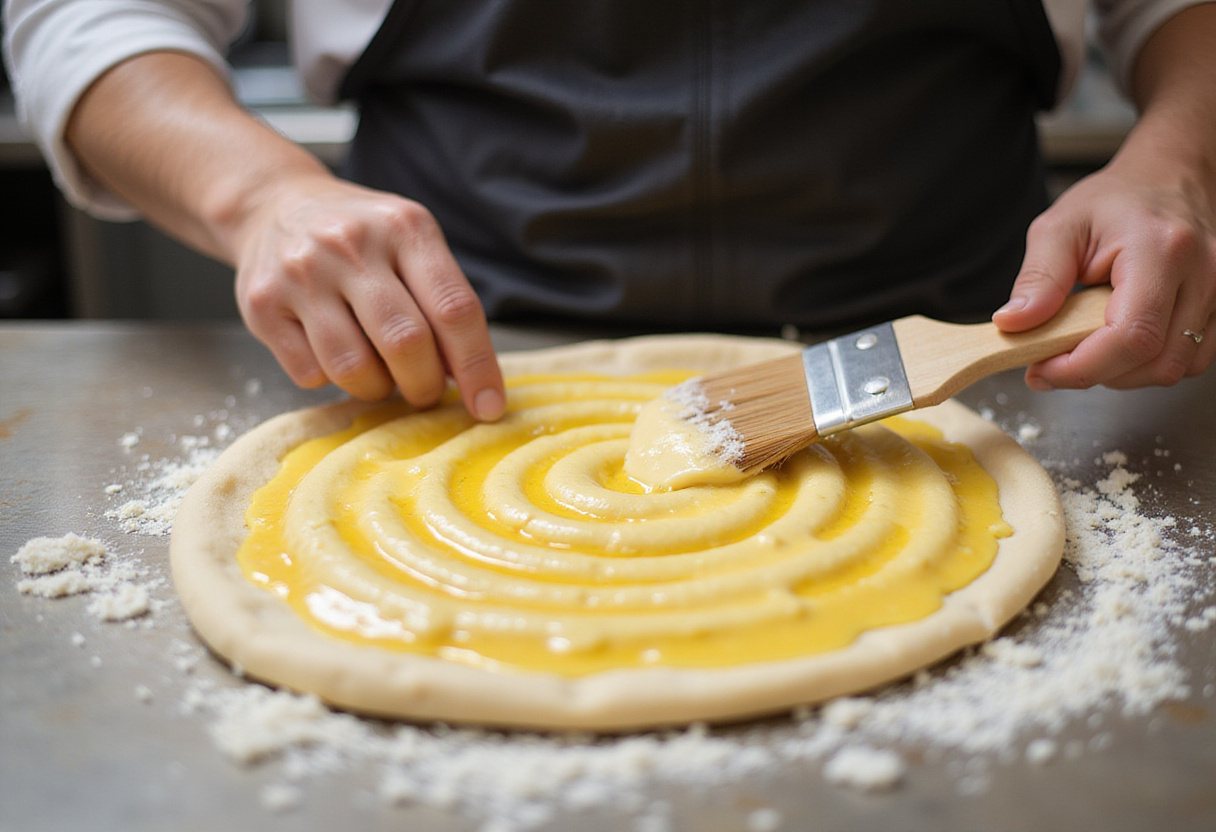 Layering butter and sugar in the dough for Delicious Cruffins, showing the intricate process of preparing this delightful pastry.