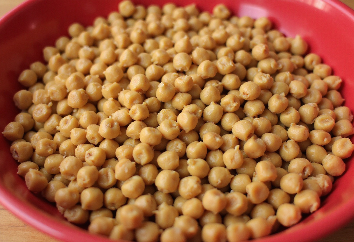 Canned chickpeas prepared for Mediterranean Chickpea Feta Salad, healthy salad ingredients, fresh chickpeas, Mediterranean food