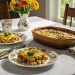 The final presentation of the Parent Trap Meal Party casserole, an inviting and delicious centerpiece for family and friends.