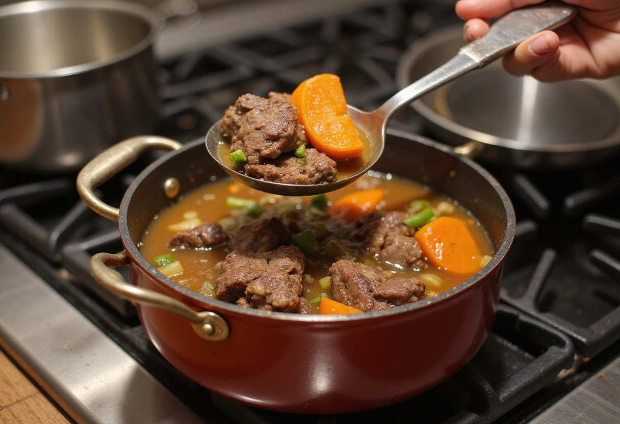 Tender beef and vegetables in a pot for easy quick pot roast ready to serve, showcasing deliciousness and homemade comfort.