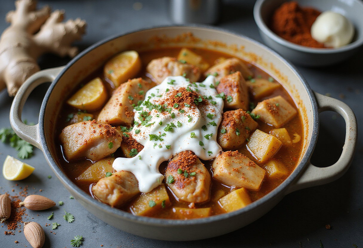 Marinated chicken pieces for quick and easy homemade butter chicken with fresh spices and yogurt. Perfect for a flavorful dish.