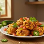 Delicious Taco Ranch Bites served on a plate, garnished with cilantro and tomatoes, showcasing a mouthwatering presentation.