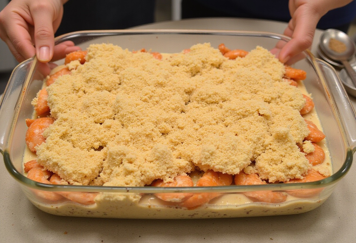 Combining cooked rice with shrimp and vegetables to create the flavorful Best Shrimp Casserole mix.