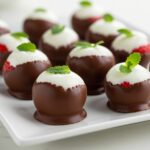 Delicious Chocolate Strawberry Yogurt Clusters displayed on a plate, showcasing chocolate-covered strawberries and yogurt, a delightful healthy dessert.