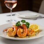 Crispy Garlic Butter Air Fryer Shrimp Easy Recipe - stunning final presentation of garlic butter shrimp ready to enjoy.