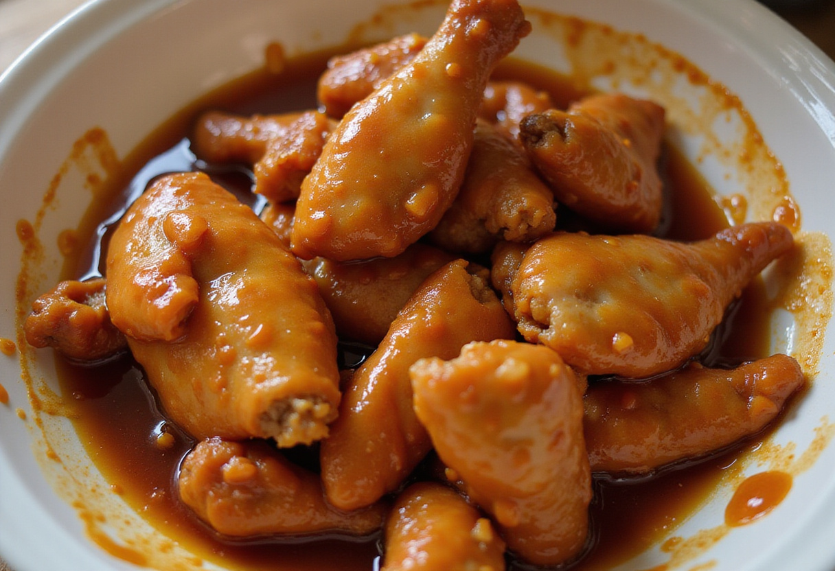 Crispy Chicken coated in a delicious sauce, creating a perfect glaze for a mouthwatering dish that's full of flavor.