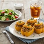Deliciously plated easy stuffed bell peppers, showcasing a colorful and flavorful meal, perfect for any family dinner.
