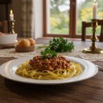 Delicious Easy Stovetop Creamy Ground Beef Pasta served on a plate, an inviting one-pan dinner that is perfect for any meal.