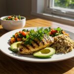 Delicious Grilled California Avocado Chicken served on a plate, highlighting the appeal of easy chicken recipes.