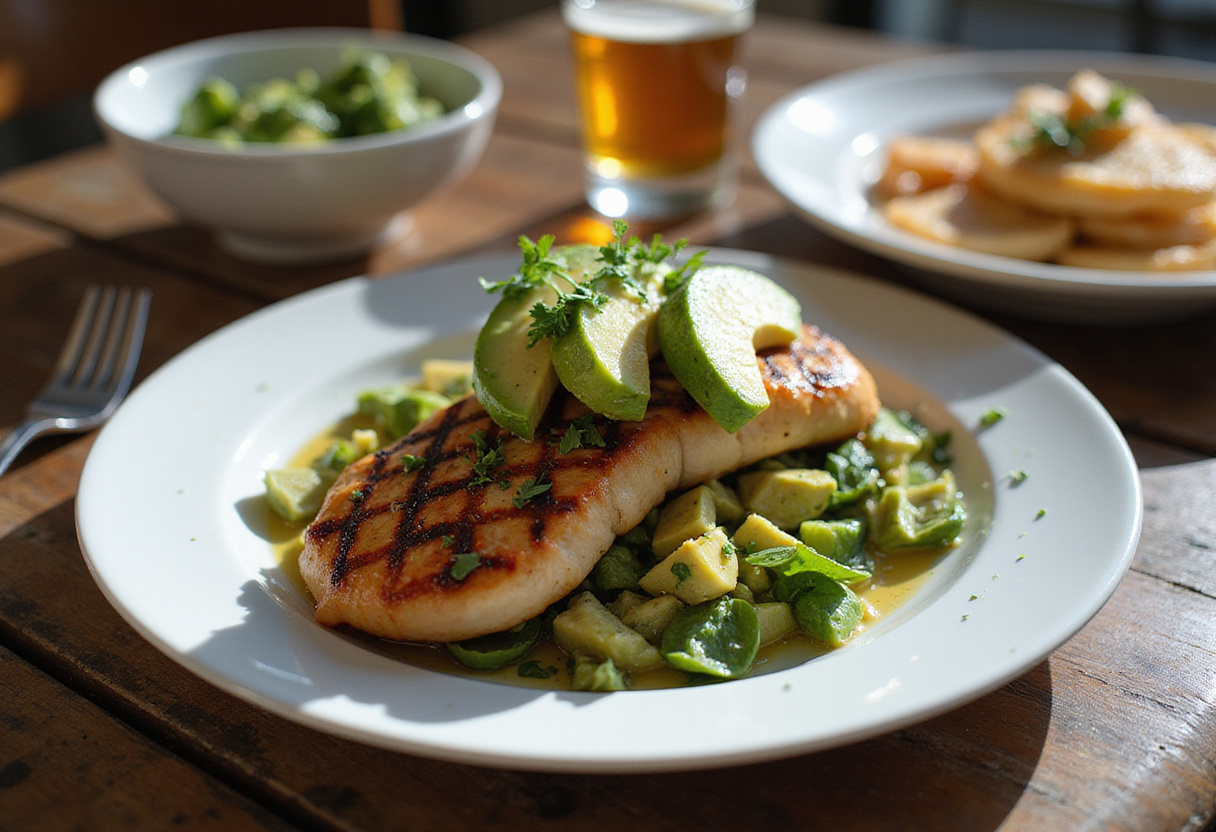 Delicious Grilled California Avocado Chicken served on a plate, highlighting the appeal of easy chicken recipes.