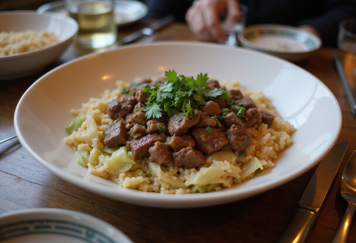 Delicious Ground Beef and Chopped Cabbage meal served beautifully, ideal for a comforting family dinner.