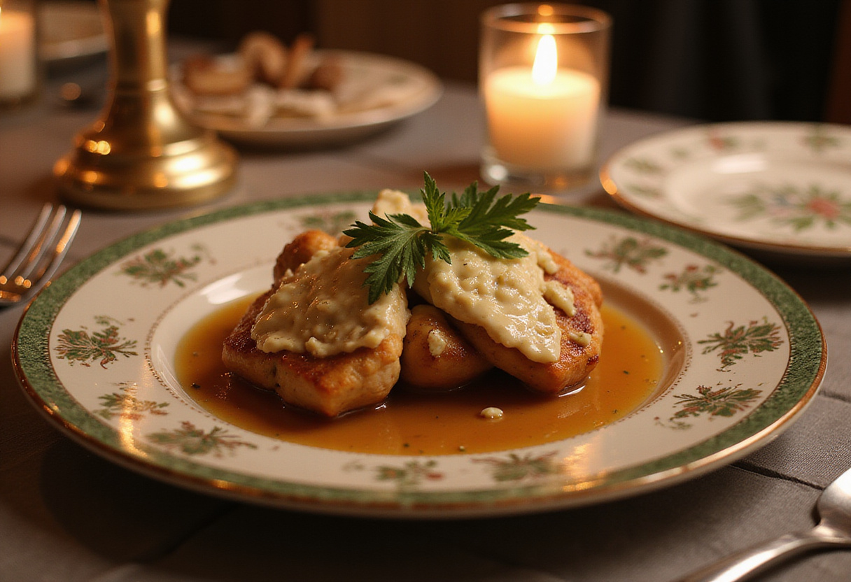 Exquisite hot honey feta chicken served in a picturesque dining setting, the perfect meal for any special occasion or gathering.