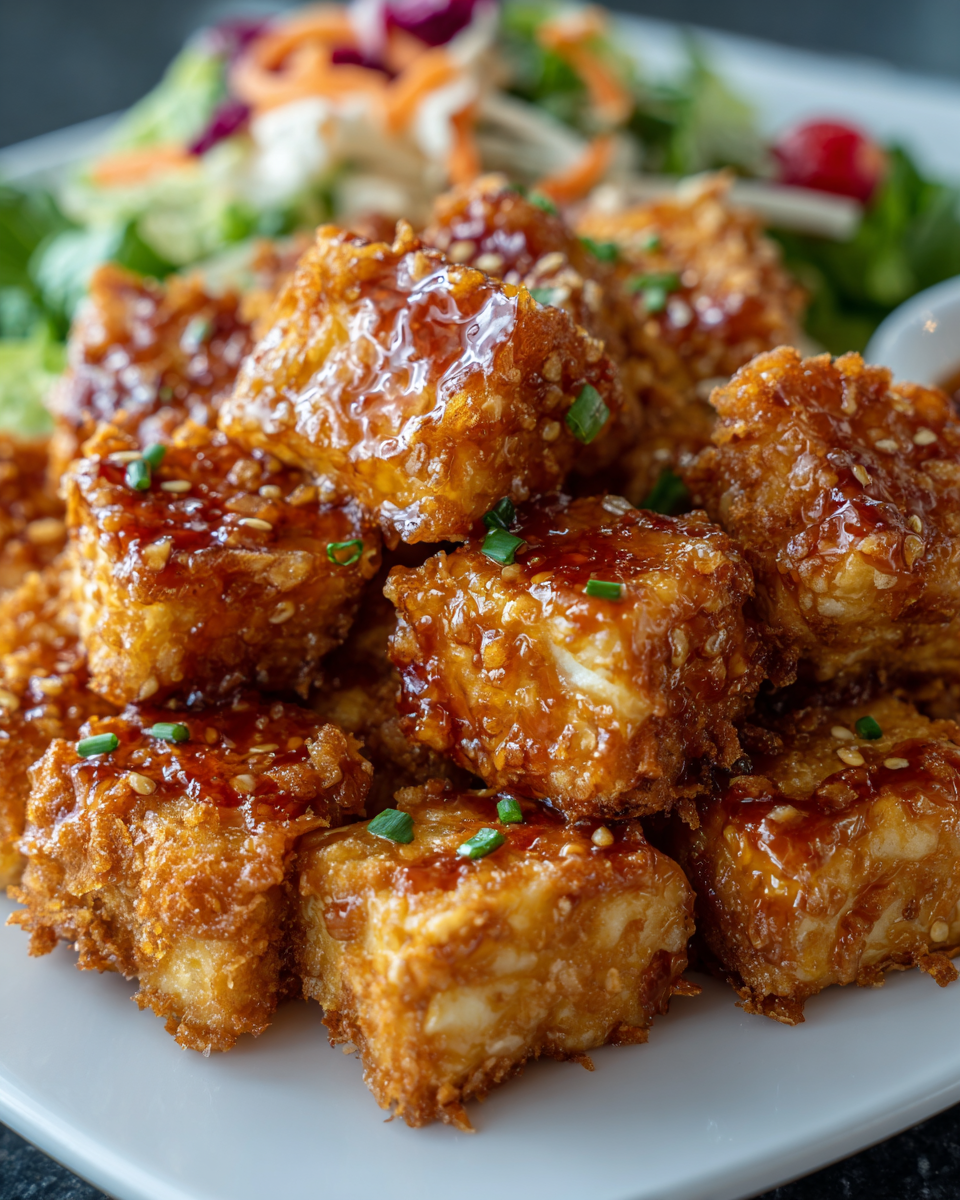 Crispy Honey Garlic Tofu