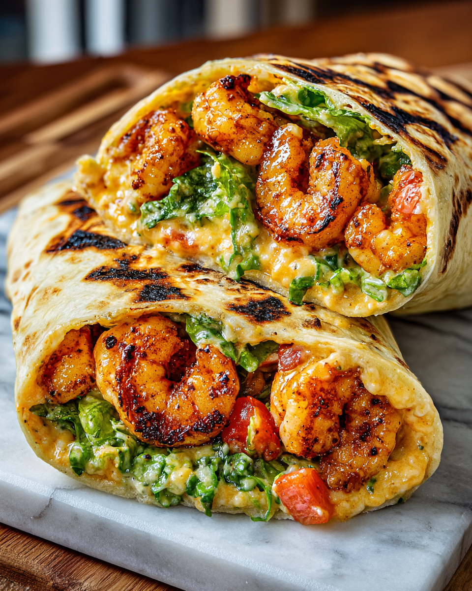 Grilled Shrimp Caesar Wraps