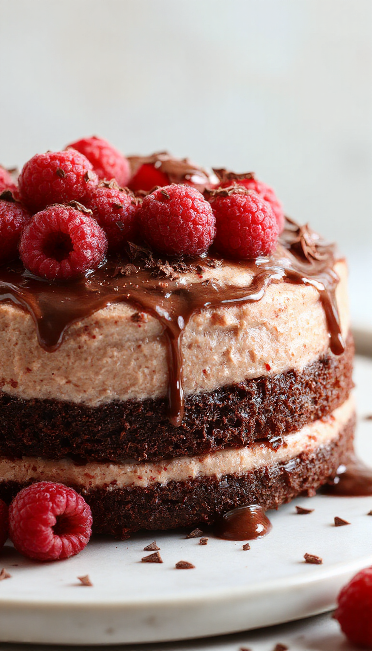 Indulge in Dark Chocolate Raspberry Mousse Cake: A Simple Dessert Recipe!