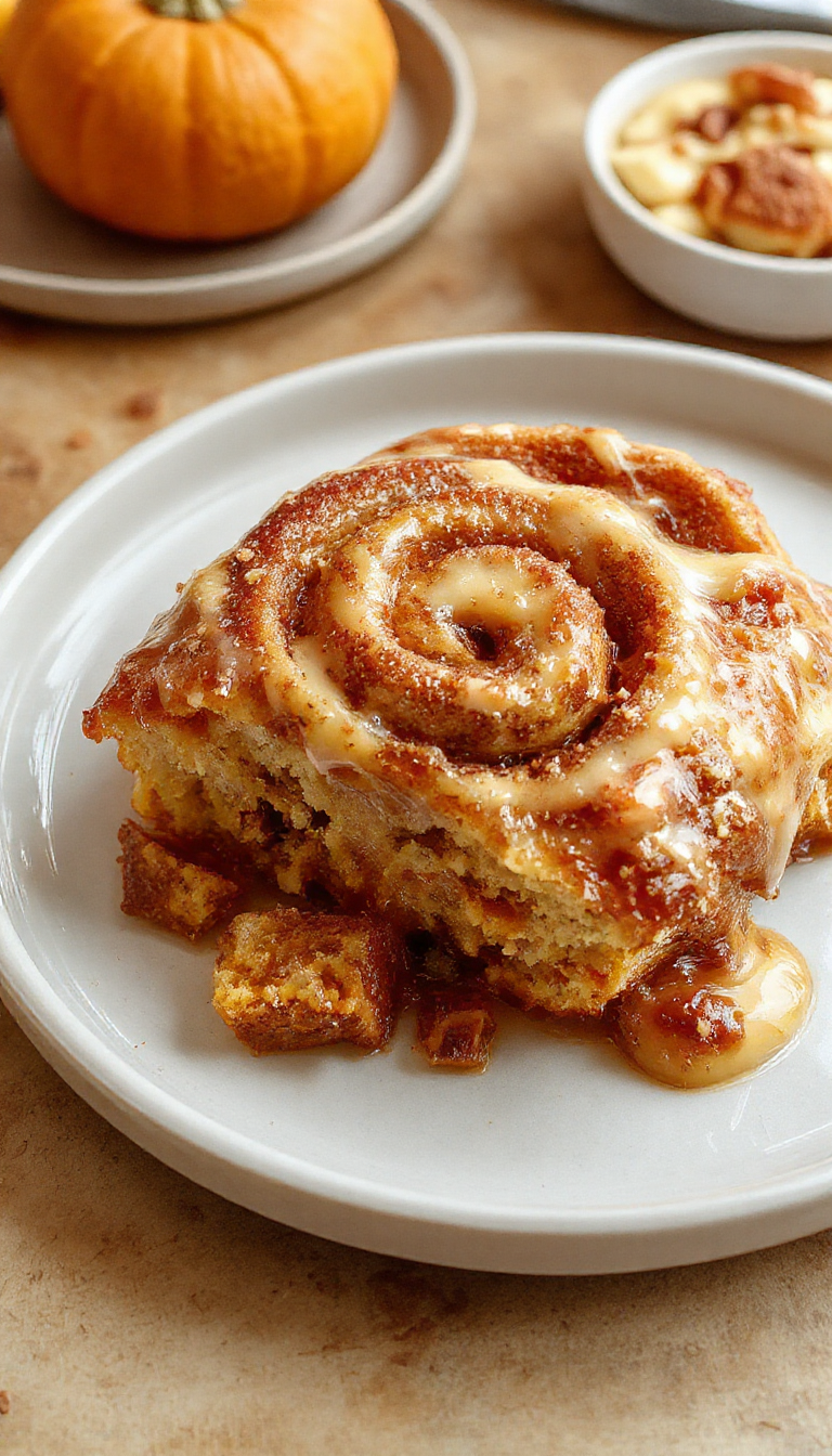 Pumpkin Cinnamon Roll Bake