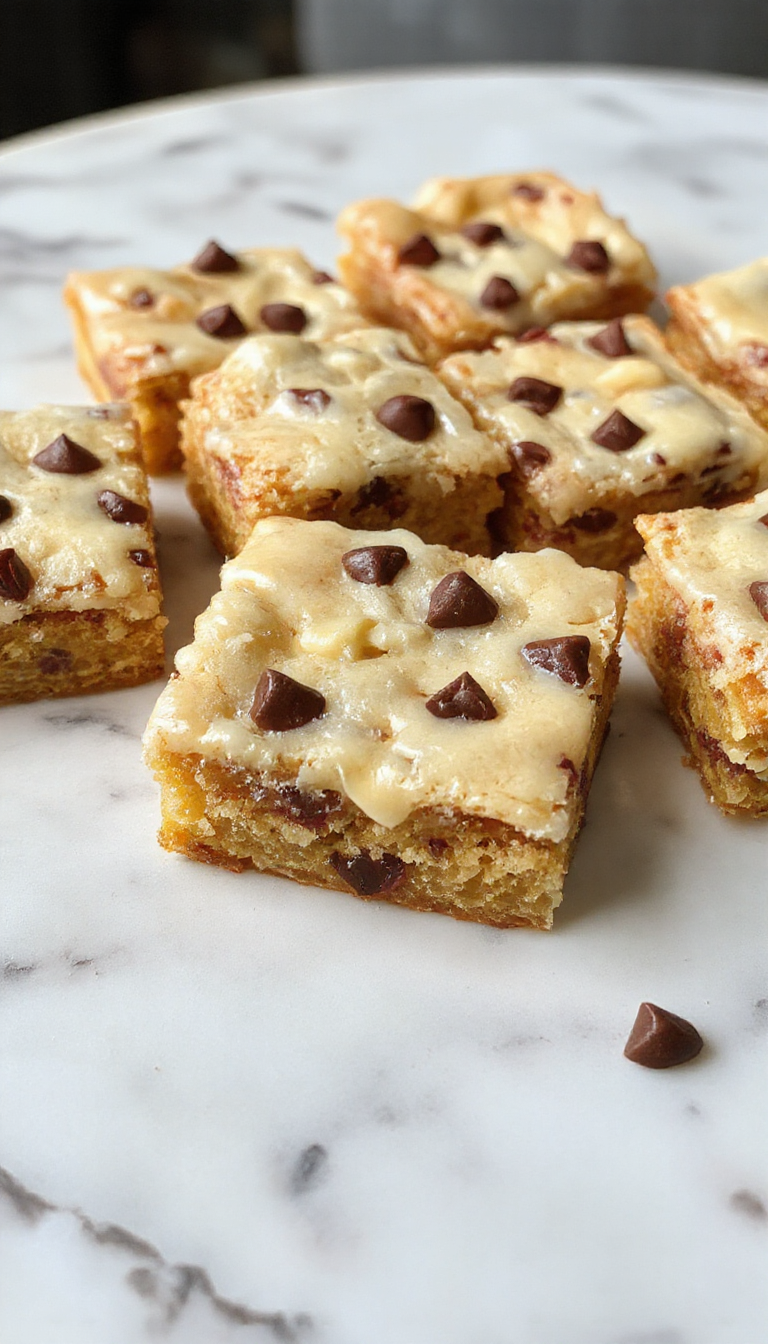 A close-up of Halloween Sugar Cookie Bars neatly stacked on a rustic wooden platter. The bars are vividly decorated with colorful icing and themed sprinkles, showcasing a smooth top layer with playful motifs such as pumpkins, ghosts, and bats. The bars display a golden-brown base with a glossy frosting finish, accented with miniature candies and edible decorations, creating an inviting and festive appearance.