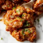 A vibrant plate of creamy butter chicken topped with golden butter sauce, garnished with fresh cilantro, served alongside fluffy white rice and colorful steamed vegetables in a rustic bowl.
