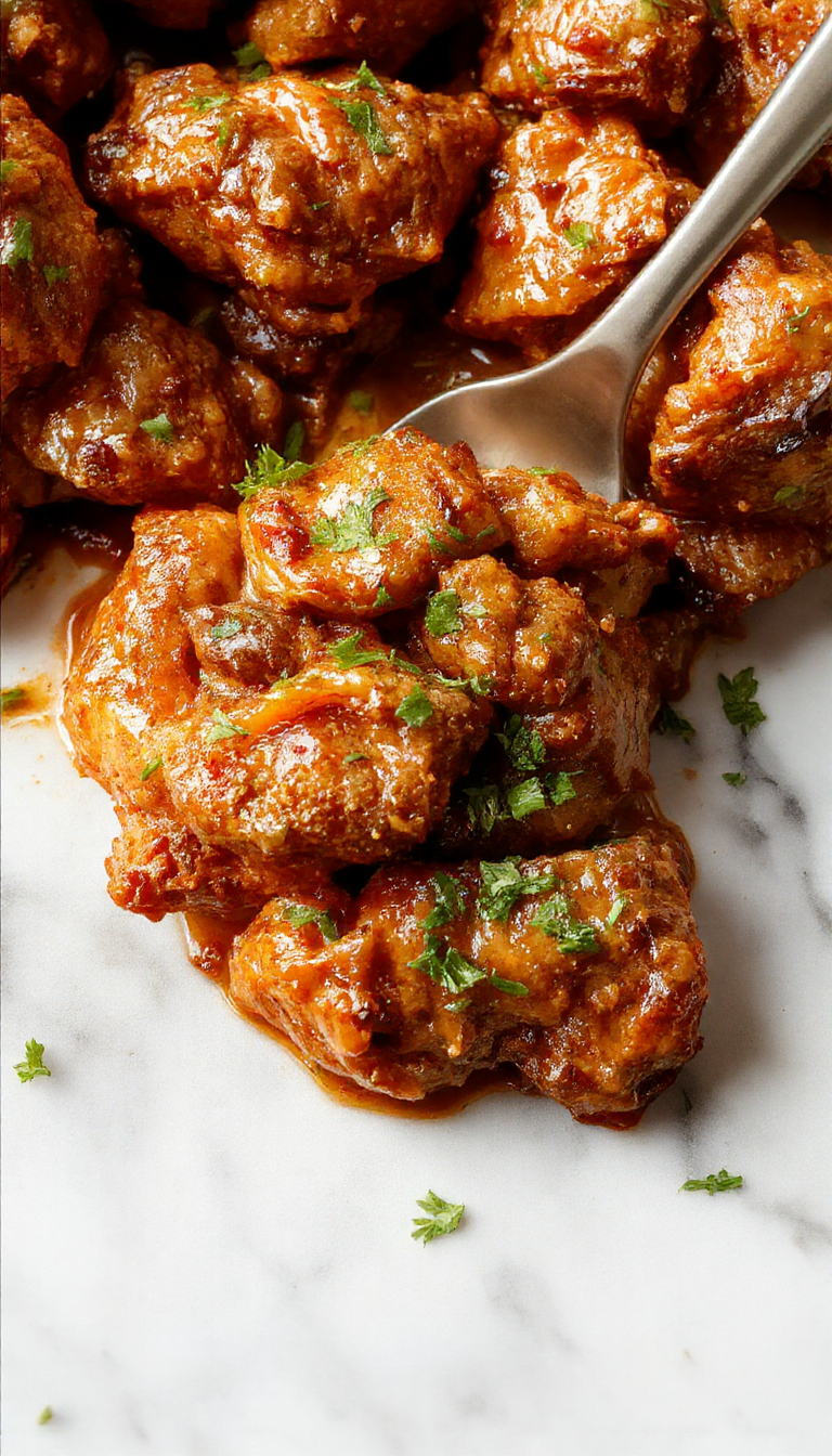 A vibrant plate of creamy butter chicken topped with golden butter sauce, garnished with fresh cilantro, served alongside fluffy white rice and colorful steamed vegetables in a rustic bowl.