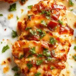 Colorful sheet pan fajitas featuring sliced chicken, bell peppers, and onions with a mix of red, yellow, and green hues, all neatly arranged on a baking sheet, garnished with chopped cilantro and fresh lime wedges, with a textured roasted appearance.