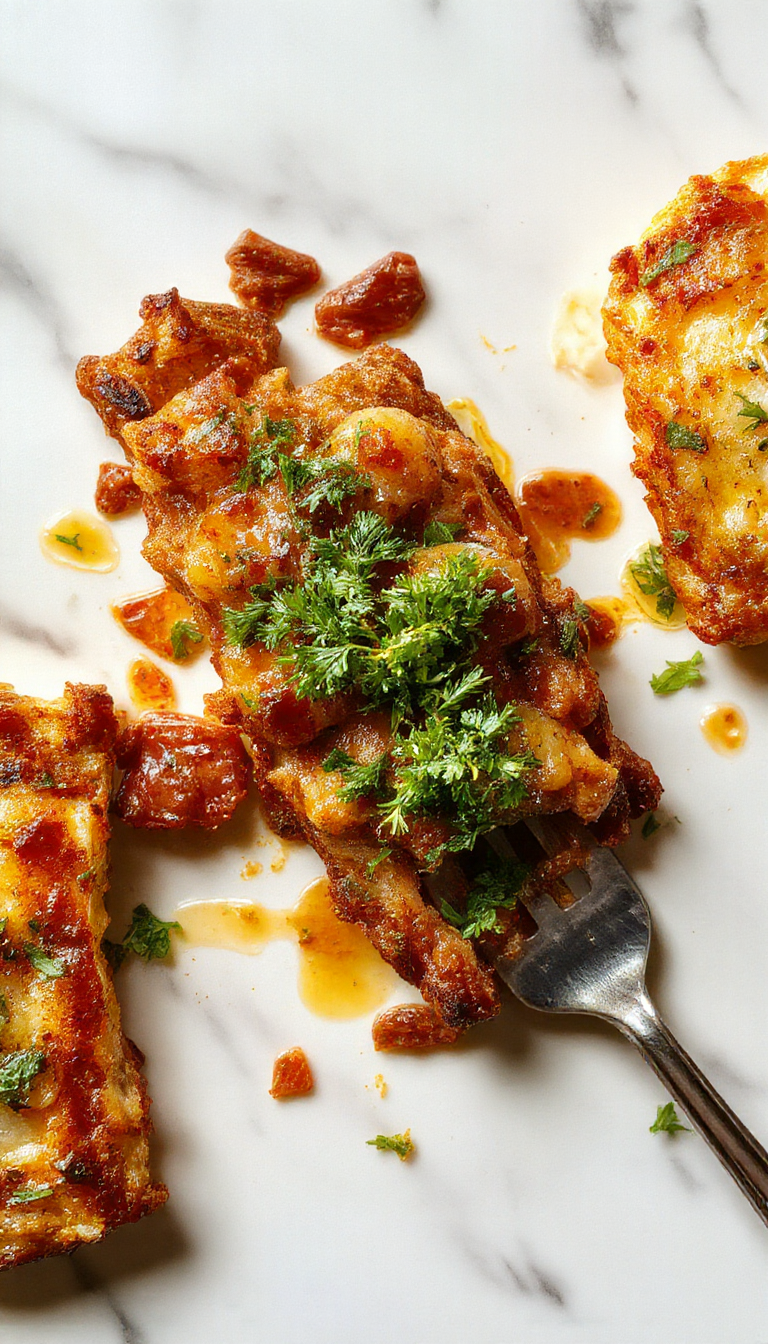 A bubbling, golden-brown Swedish meatball pasta bake served in a rustic ceramic dish. The dish is topped with melted cheese and garnished with fresh parsley, with plump meatballs nestled among creamy noodles and a rich tomato sauce. The vibrant colors of the dish contrast beautifully against a neutral table setting, with steam gently rising from the hot casserole.