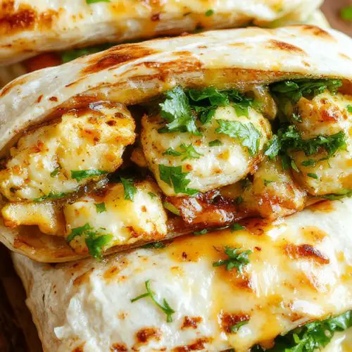 Cheesy Garlic Chicken Wraps