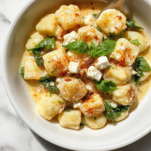 Creamy Gnocchi with Spinach and Feta Recipe | Healthy Dinner Inspiration