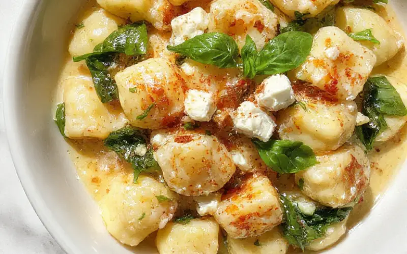 Creamy Gnocchi with Spinach and Feta Recipe | Healthy Dinner Inspiration