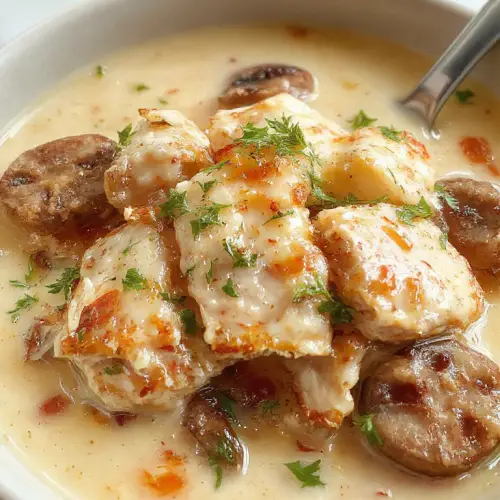 Creamy Rotisserie Chicken & Mushroom Soup