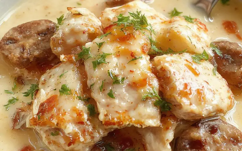 Creamy Rotisserie Chicken & Mushroom Soup