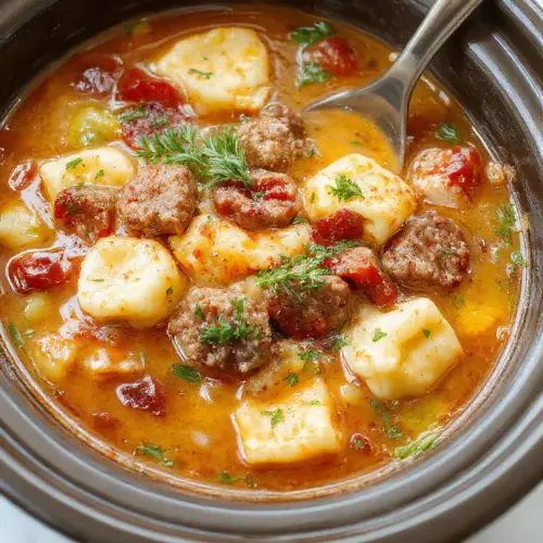 Crockpot Tortellini Soup with Sausage