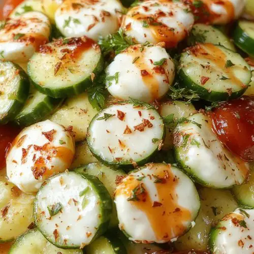 Easy Cucumber Caprese Salad