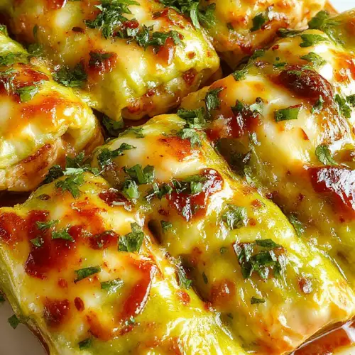 Green Enchiladas {with a Chicken Cream Cheese filling}