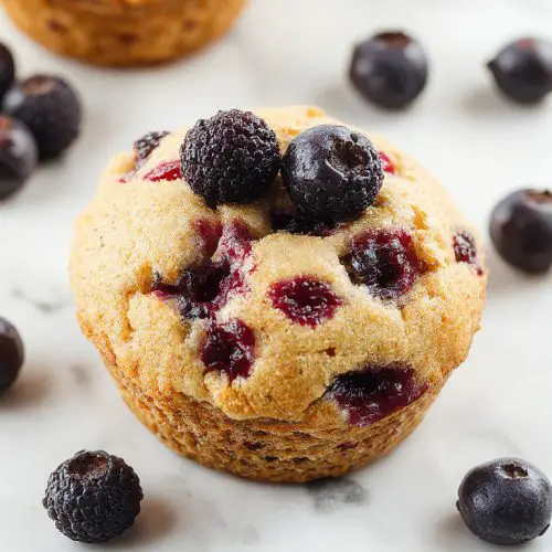 Healthy Greek Yogurt Blueberry Protein Muffins