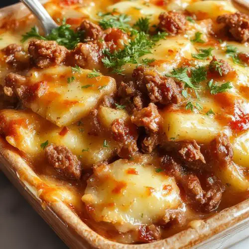 Hobo Casserole with Ground Beef & Potatoes
