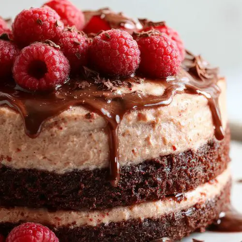 Indulge in Dark Chocolate Raspberry Mousse Cake: A Simple Dessert Recipe!
