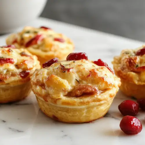 Mini Thanksgiving Turkey & Cranberry Pot Pies