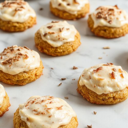 Soft Pumpkin Cookies with Cinnamon Frosting
