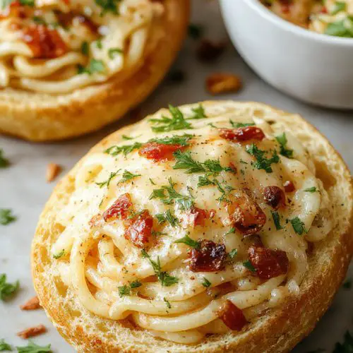 Spaghetti Garlic Bread Bowls