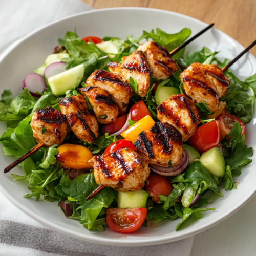 BBQ Chicken Skewer Salad – The Defined Dish – Recipes