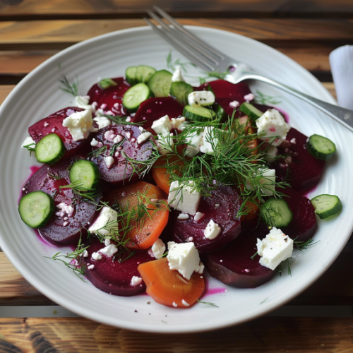 Beet Salad with Feta, Cucumbers & Dill