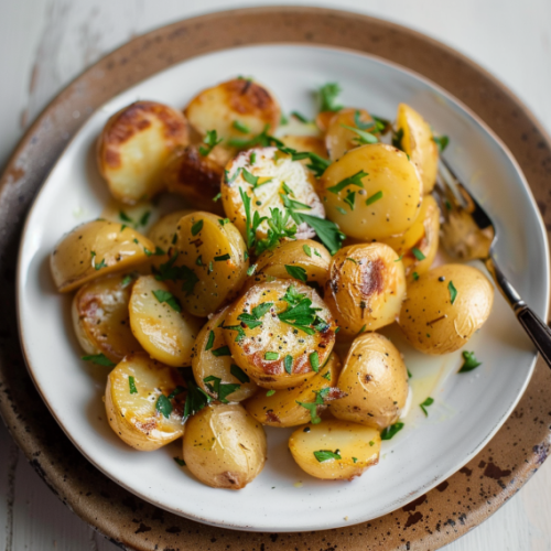 Creamy Garlic Baby Potatoes
