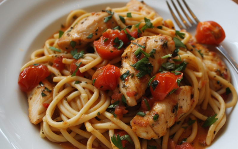 Easy Bruschetta Chicken Pasta Recipe