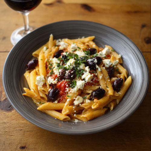 Greek Pasta with Feta and Olives