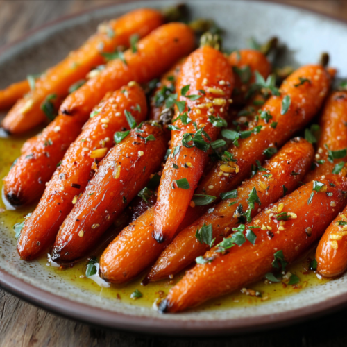 Honey Garlic Butter Roasted Carrots