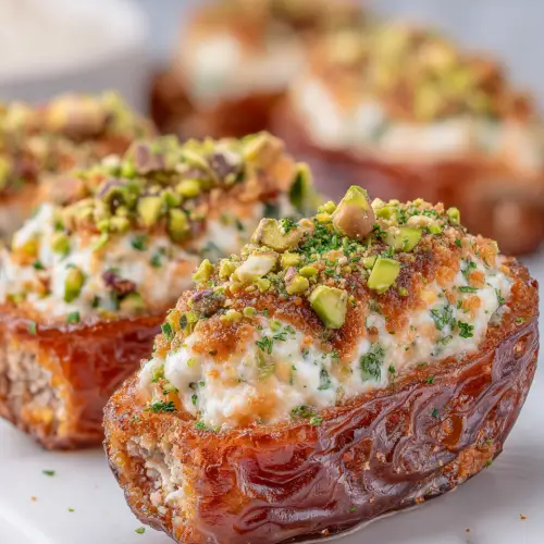 Honey Pistachio Ricotta Stuffed Dates