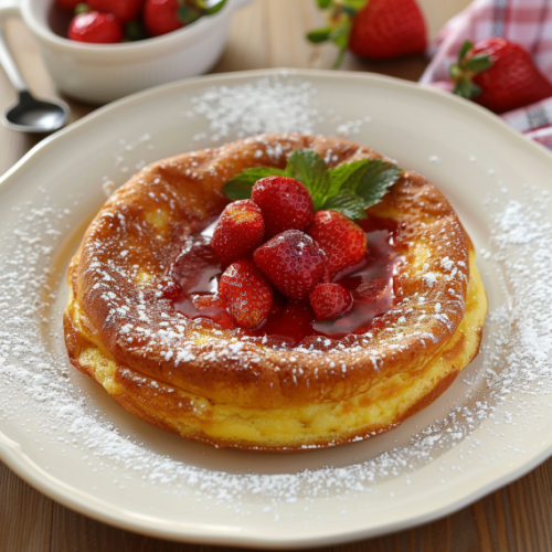 Hot Strawberry Jam Dutch Baby